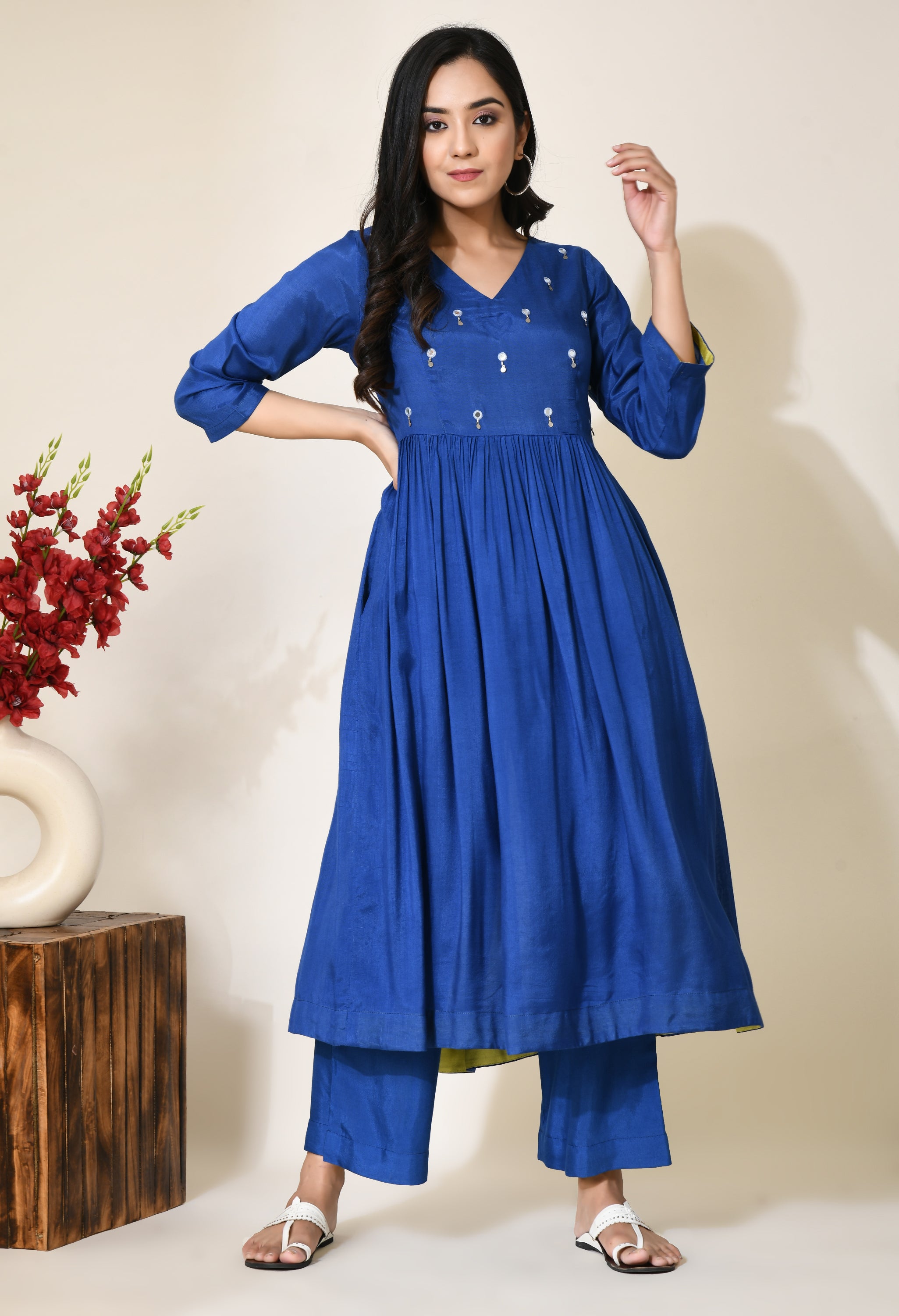 Gather Kurta Set | Mirror Gathered Kurta Set for women